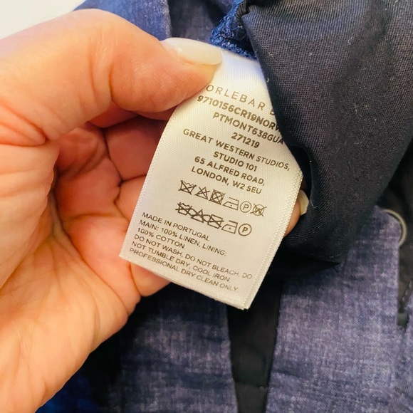 Orlebar Brown Men's Blue Linen Shorts - Picture 6 of 6